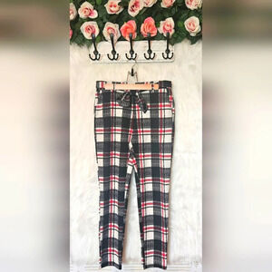 Shein Classic Plaid Tie Belt Slacks (NWOT)